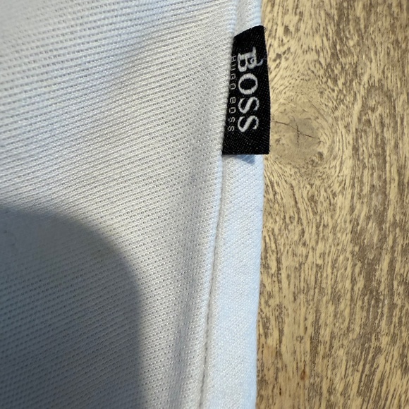 BOSS Slim Fit Mercerised White Henley Long Sleeve 3-Button Shirt Size Medium M - Picture 9 of 9